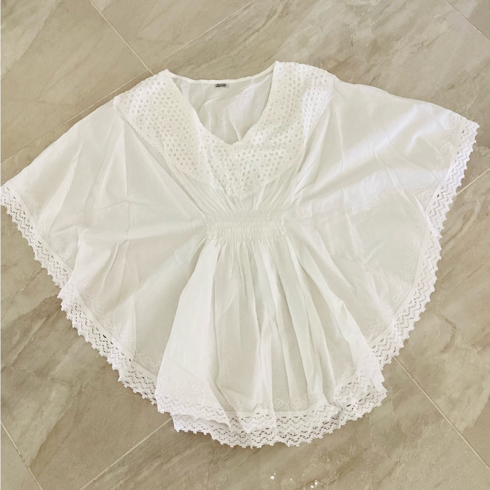 White Lace Poncho Top